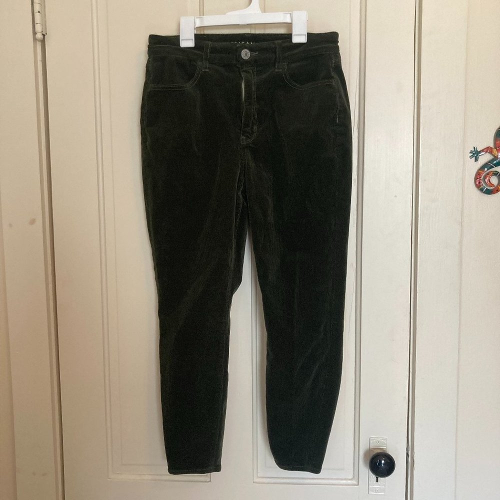 AE Green Corduroy Curvy High-Rise Jegging
